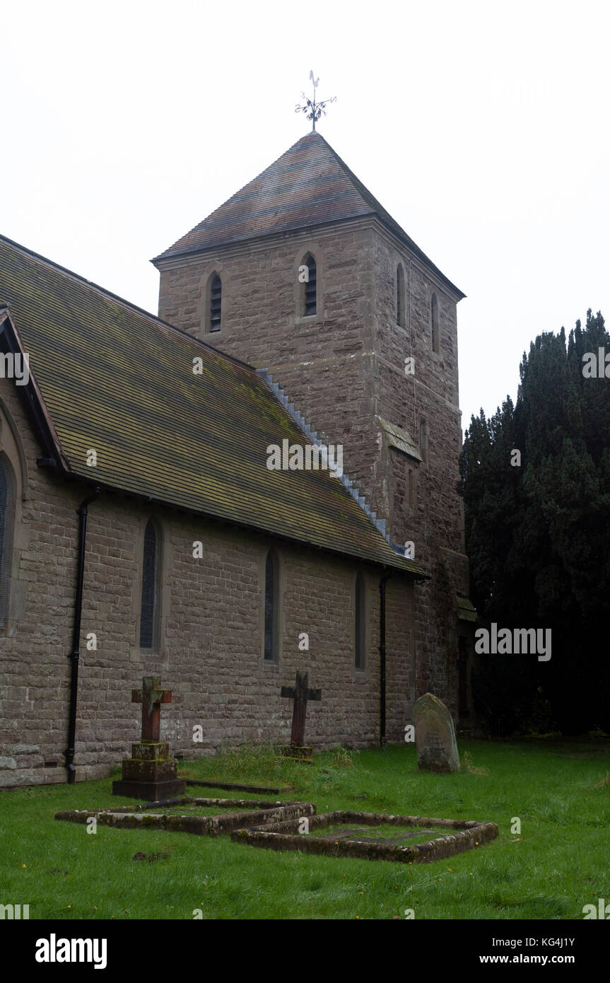 St. Andrew`s Church, Hope Bowlder, Shropshire, England, UK Stock Photo